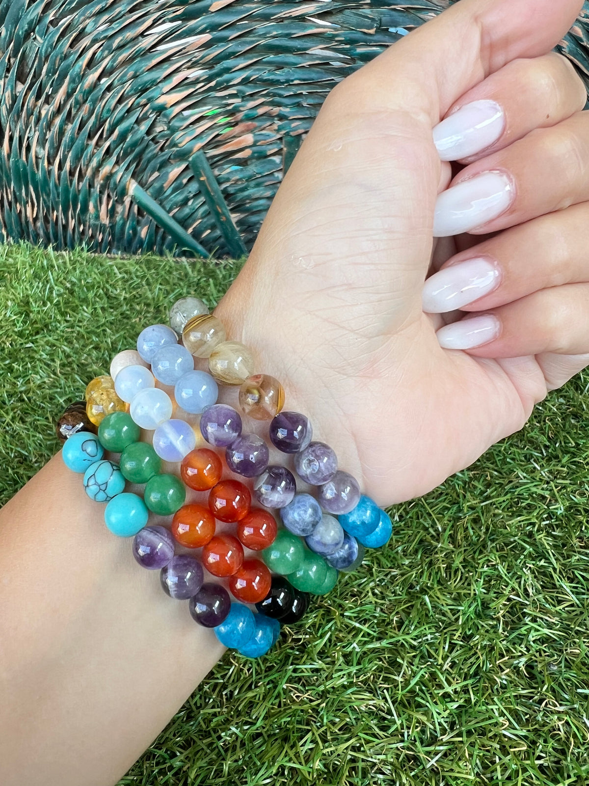 Natural Seven Chakra Gemstone Bracelet – Balance, Energy & Alignment | 8mm