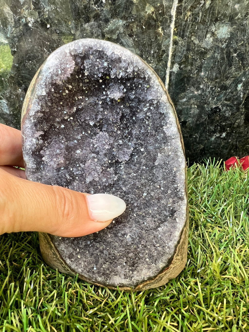Natural Amethyst Druzy Freeform – Polished Standing Crystal | 723 g