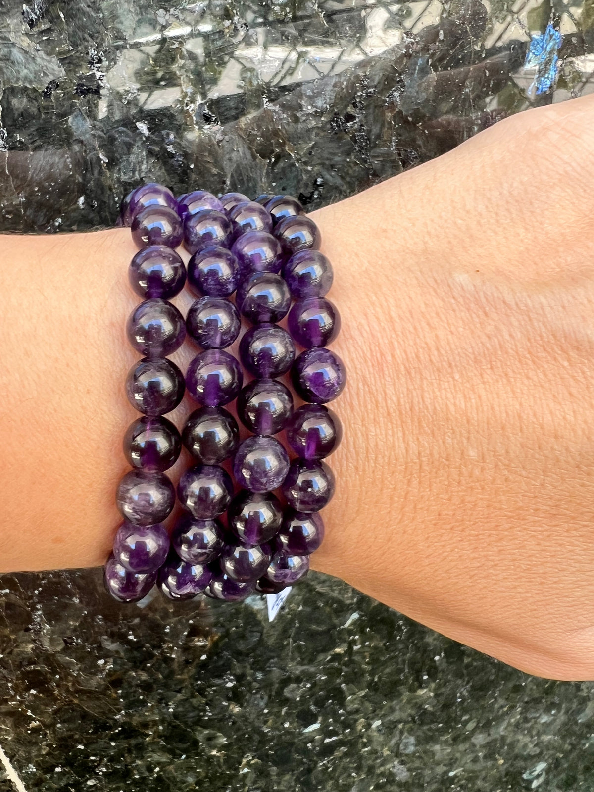 Natural Amethyst Peace, Protection & Intuition Bracelet – Genuine Elastic Bracelet