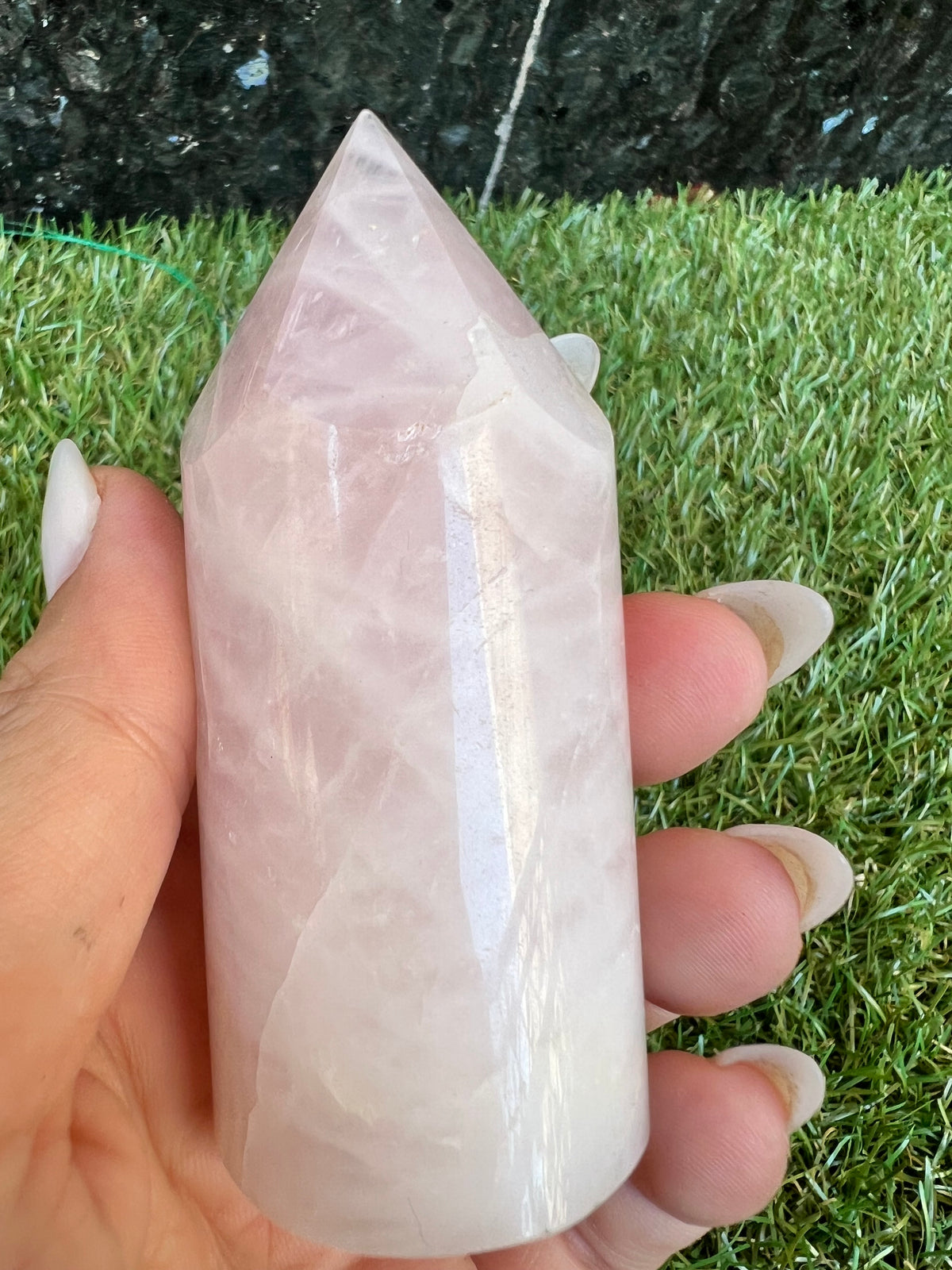 Natural Rose Quartz Cylindrical Tower | Love & Emotional Healing Crystal Point