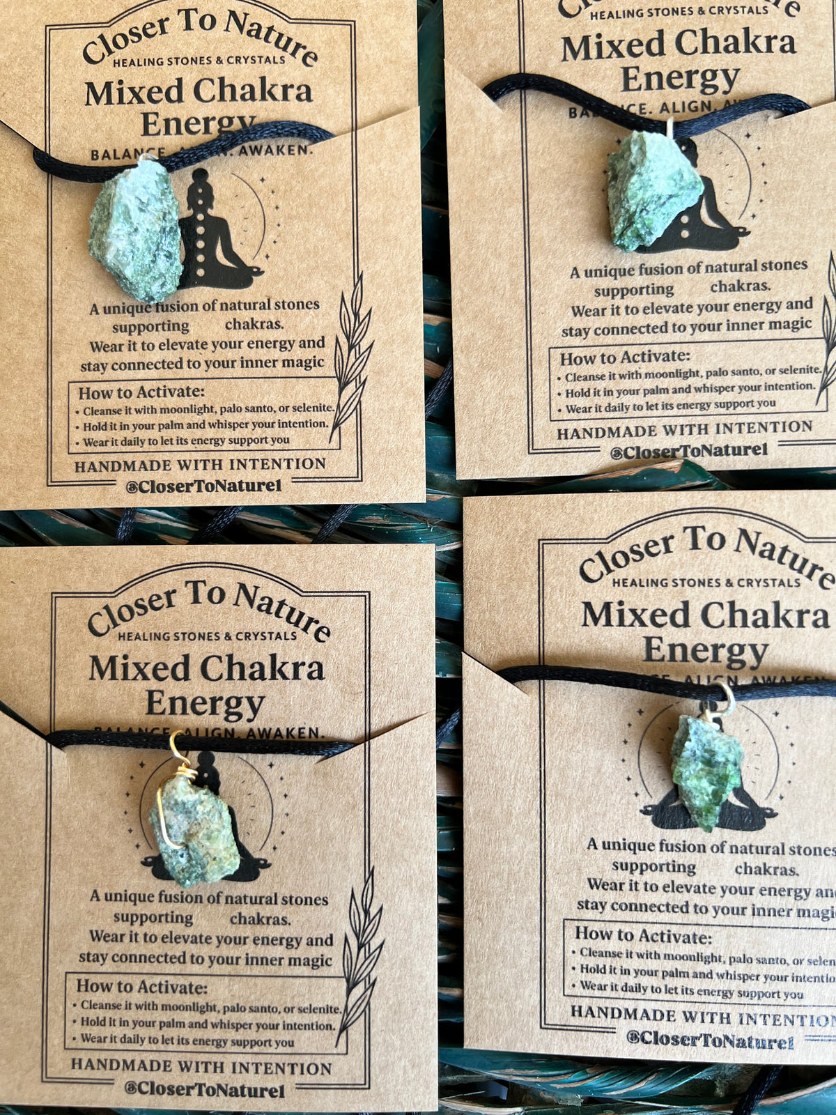 Natural Raw Green Diopside Necklace – Adjustable Crystal Cord