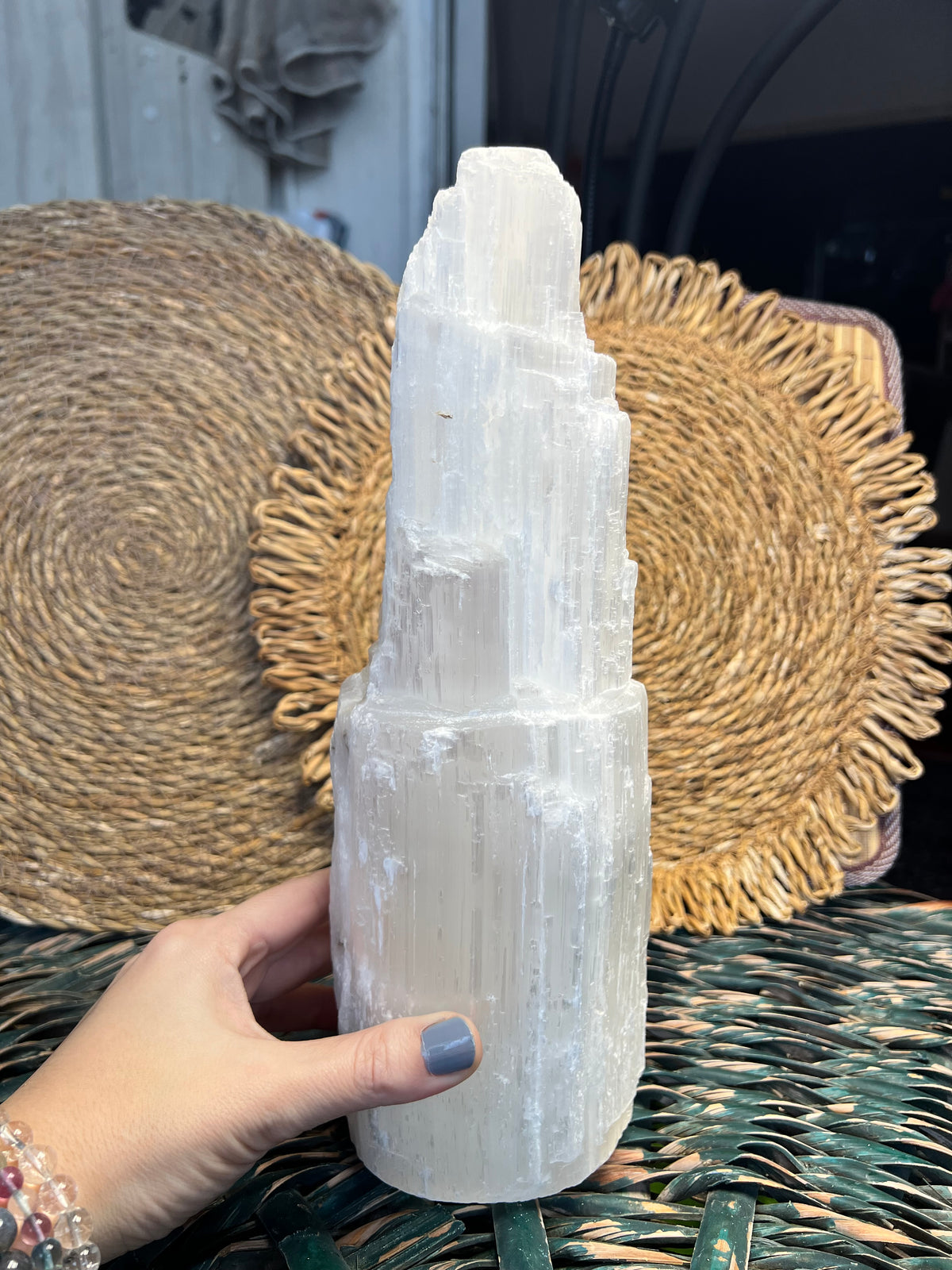 Natural Selenite Tower Lamp – Cleansing & Peace ~ 3 KG