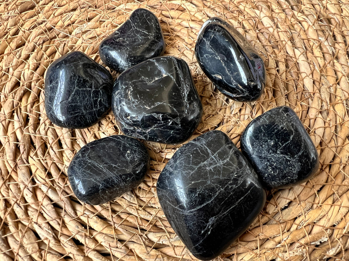 Natural Black Tourmaline Polished Tumble Stone