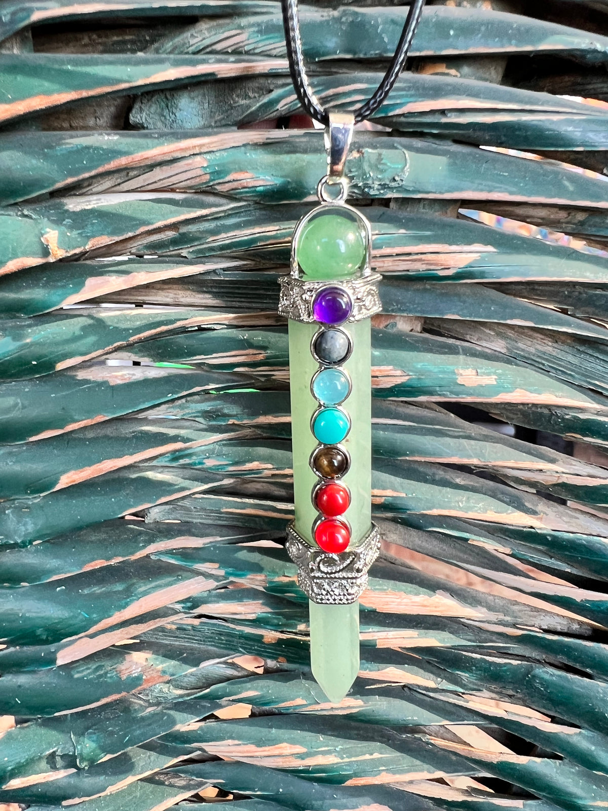 Natural 7 Chakra Gemstone Pendant Necklace – 8 cm