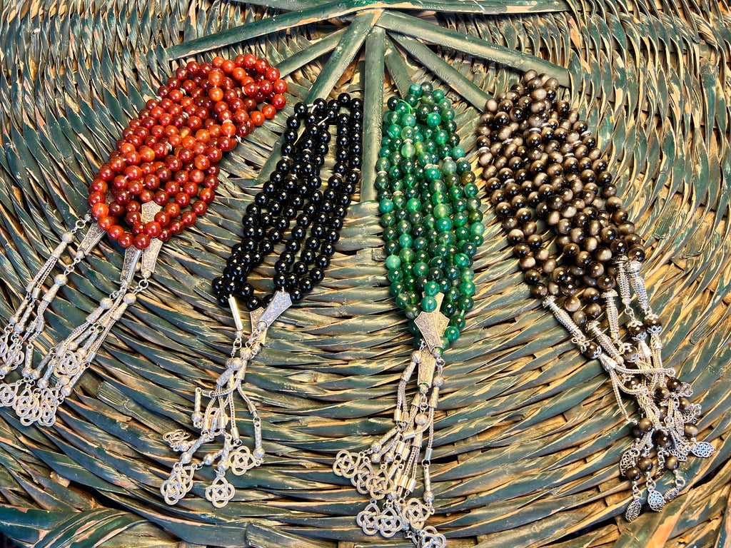 Natural Gemstone Rosary (Misbaha/Tasbih) – Prayer Beads for Peace, Protection & Mindfulness