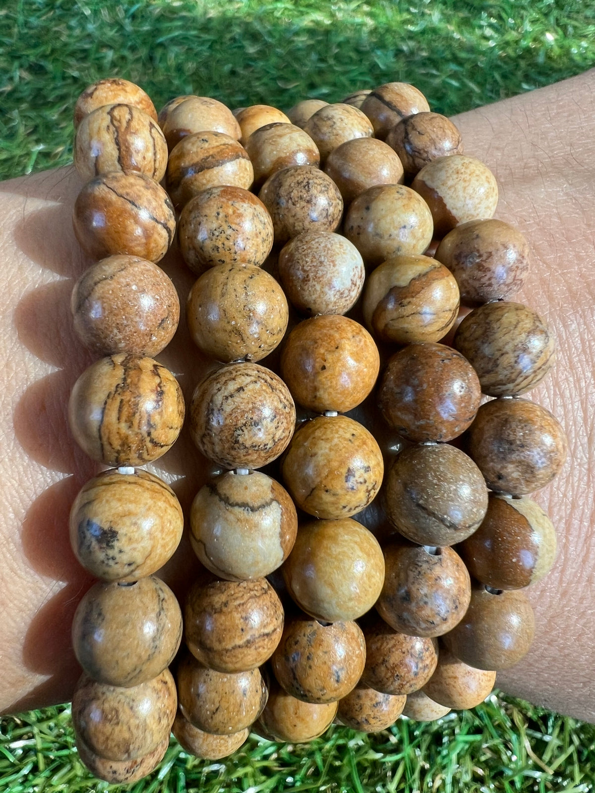 Natural Picture Jasper Bracelet | 8mm Genuine Gemstone Beads | Grounding, Stability & Creativity