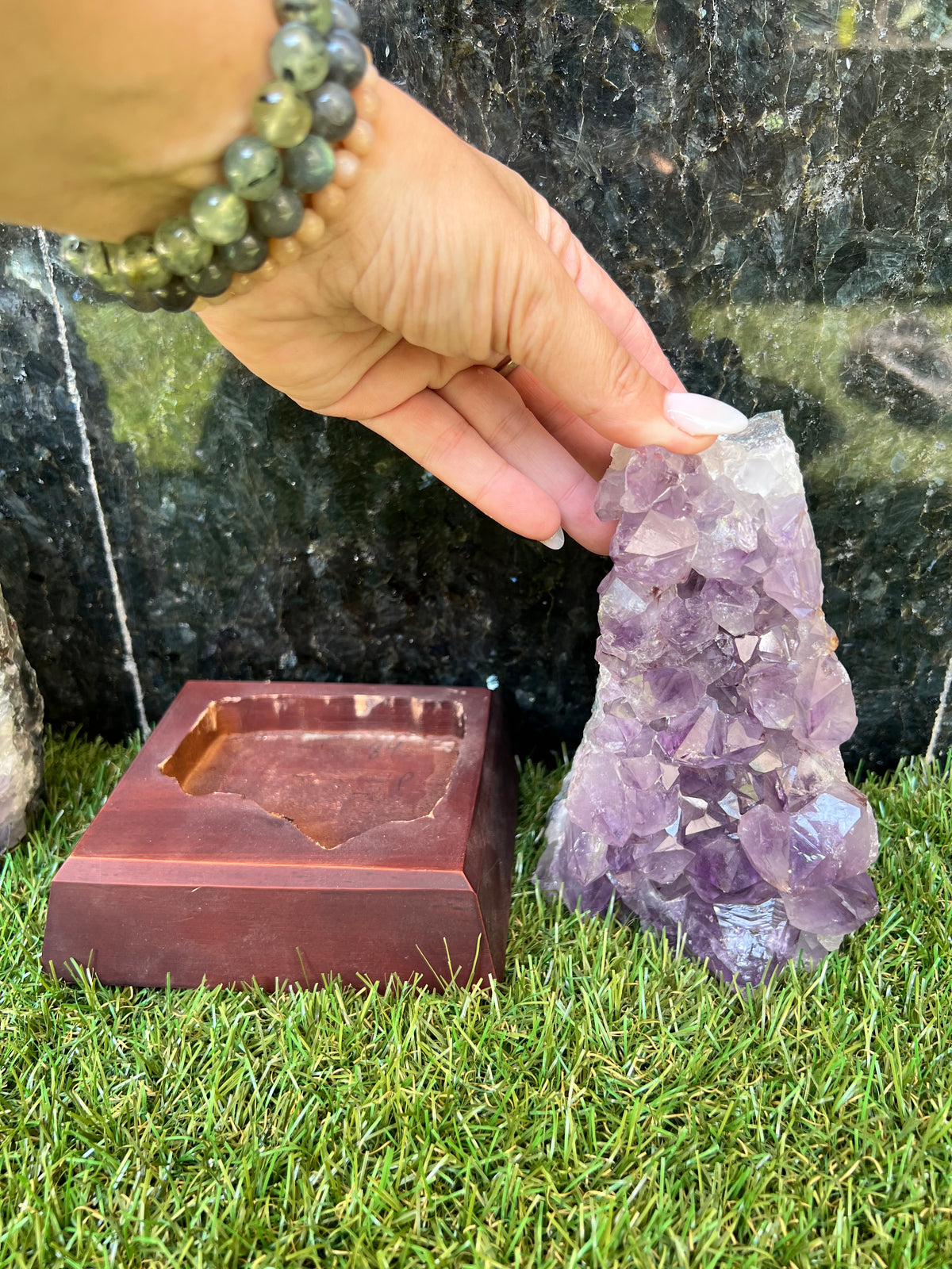 Natural Amethyst Cut Base Clusters with Optional Wooden Base 1.5+ Kg