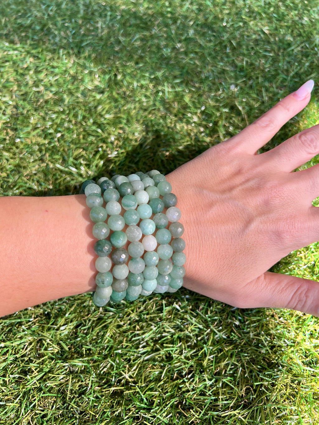 Natural Matte Faceted Green Aventurine Bracelet | 8mm Genuine Gemstone Beads | Prosperity, Luck & Growth