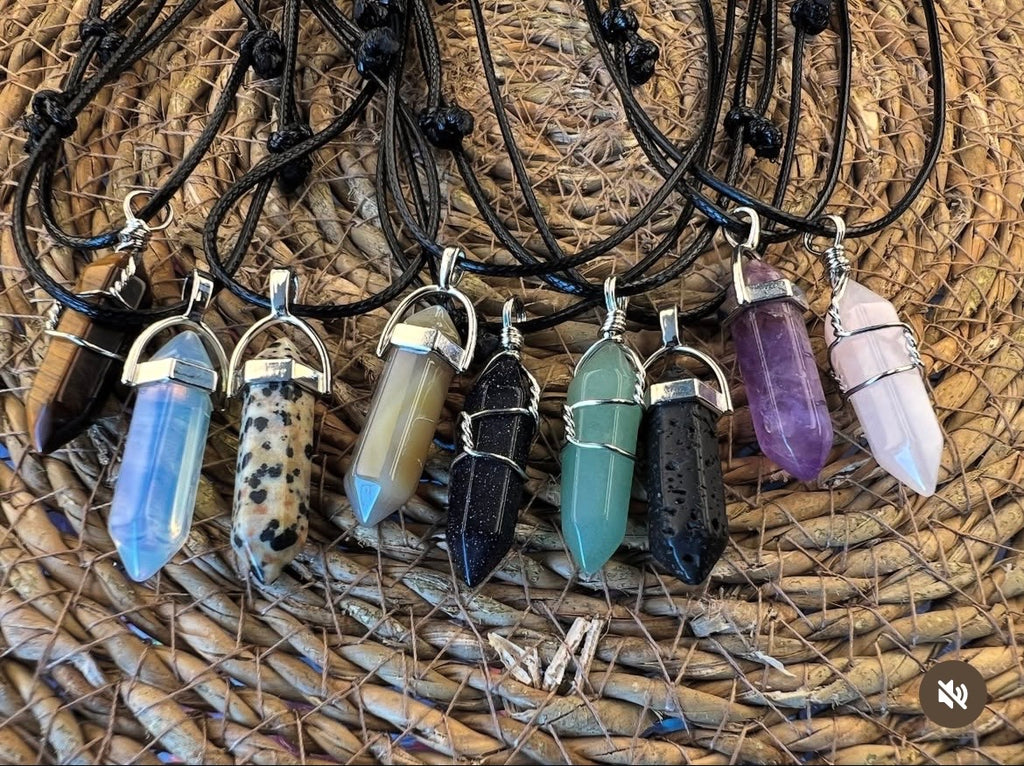 Natural Crystal Bullet Point Necklace