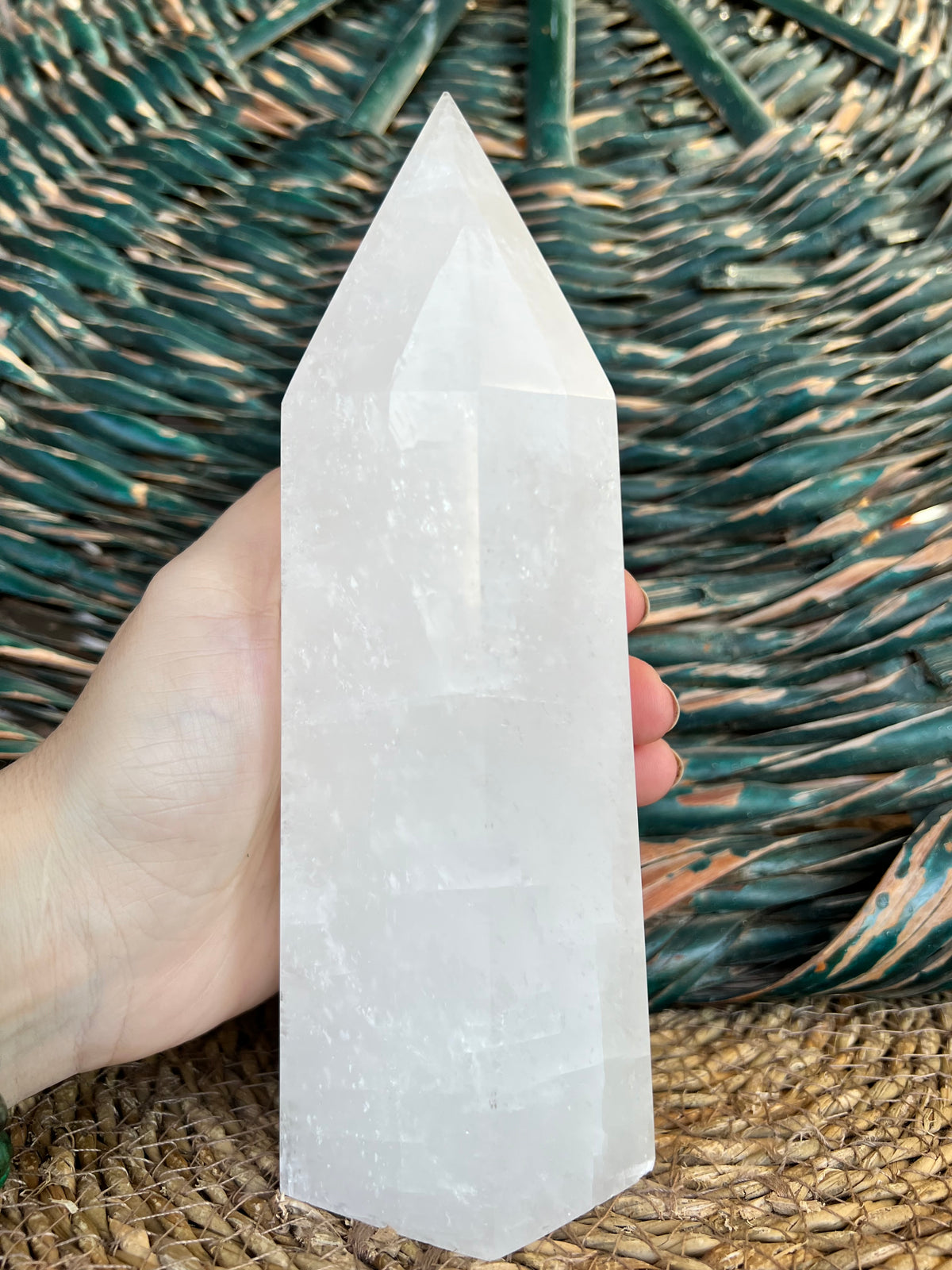 Natural Milky Quartz Multifaceted Crystal Tower – 1,272 g