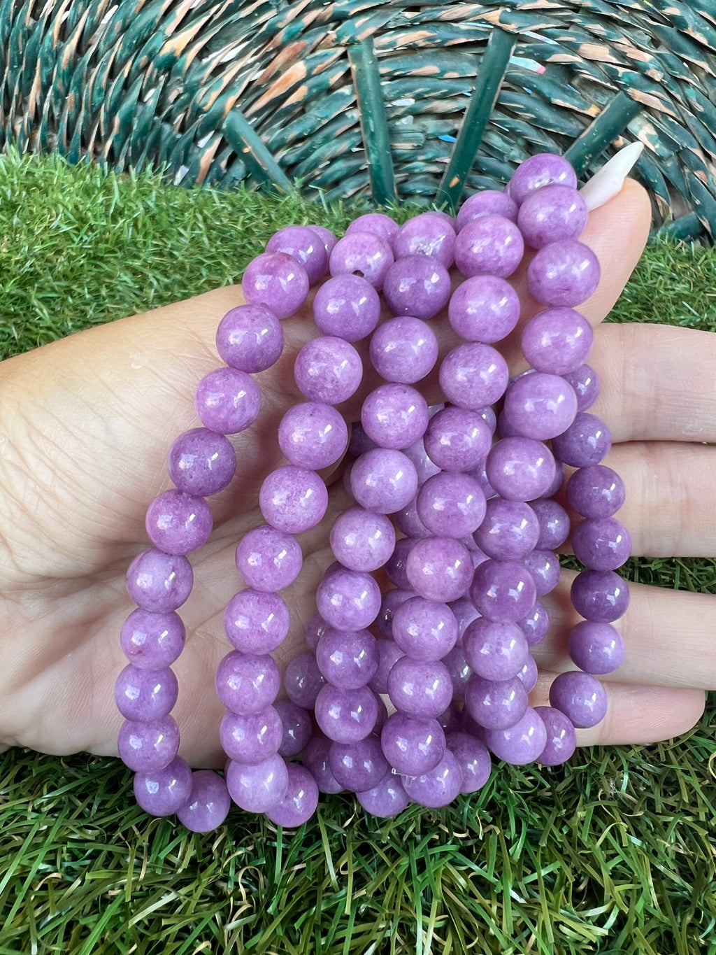Natural Lepidolite Bracelet – Calm, Emotional Balance & Peace | 8mm