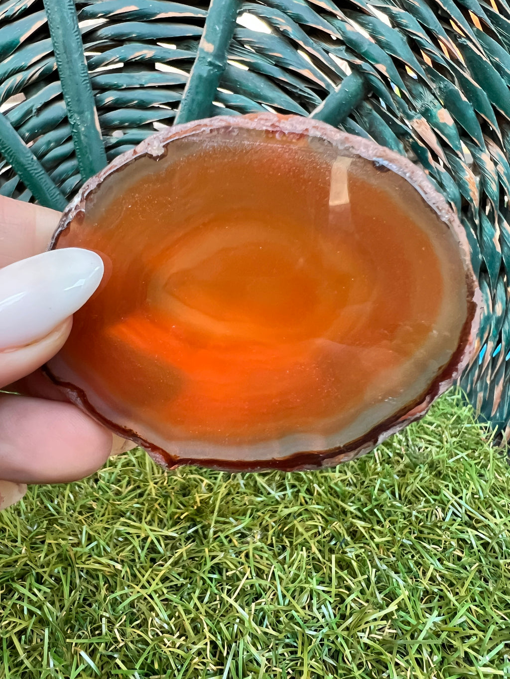 Natural Agate Eye Slice – Protection, Grounding & Focus | 43 g