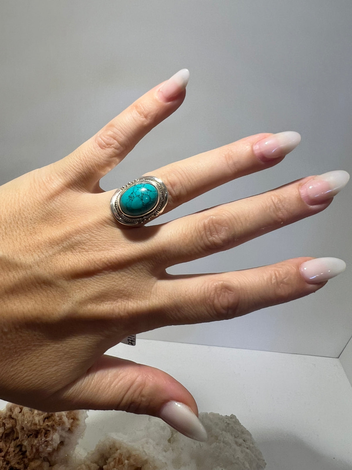 Howlite Ring in 925 Italian Sterling Silver