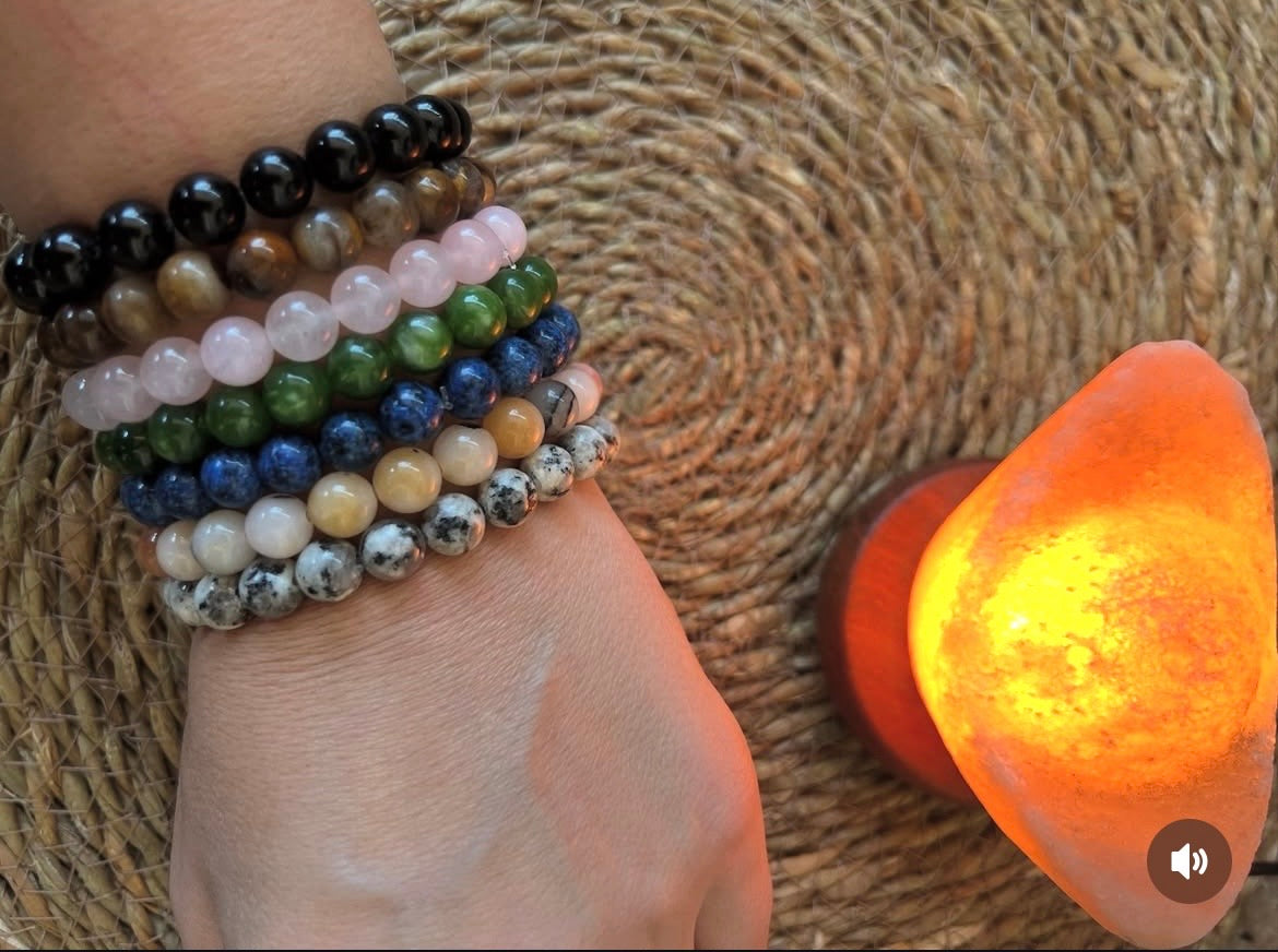 Natural Moss Agate Growth & New Beginnings Bracelet – 8mm Genuine Elastic Beaded Bracelet