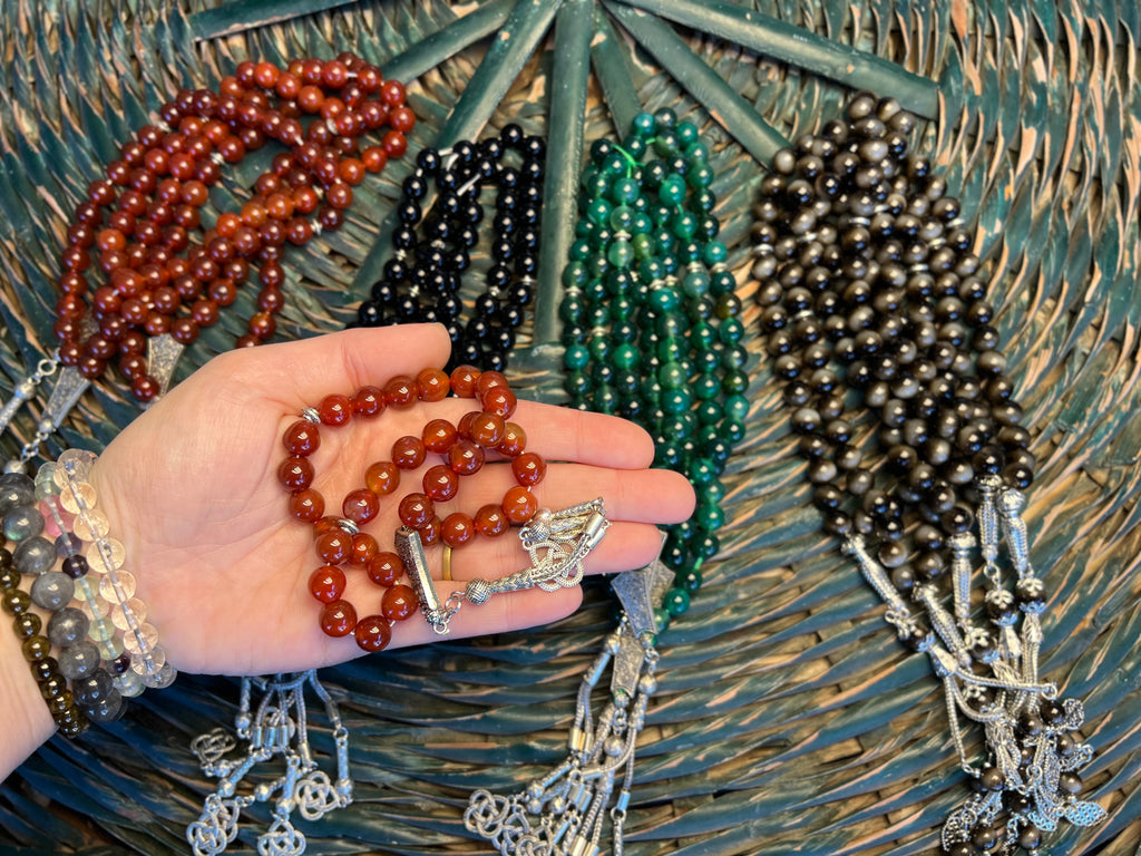 Natural Gemstone Rosary (Misbaha/Tasbih) – Prayer Beads for Peace, Protection & Mindfulness