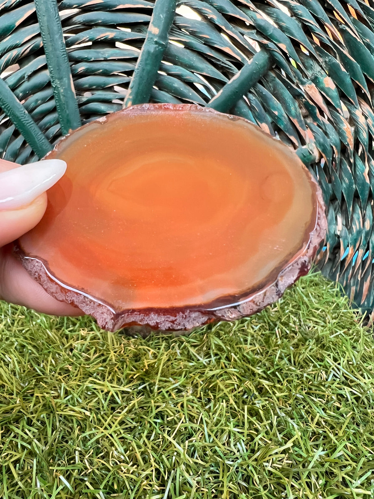 Natural Agate Eye Slice – Protection, Grounding & Focus | 43 g