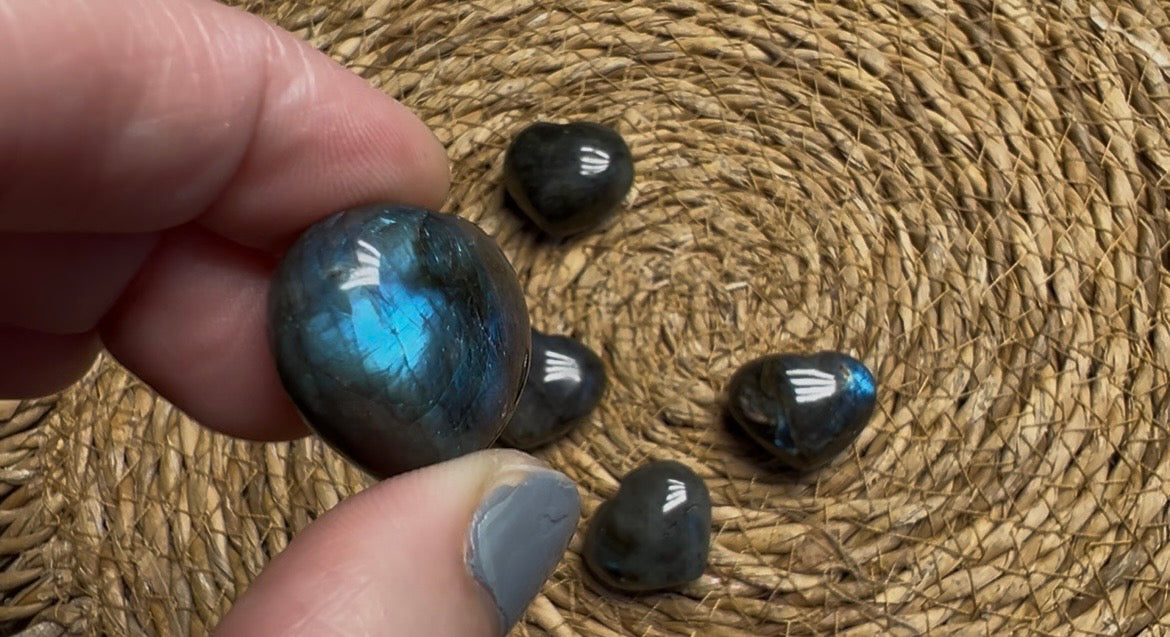 Natural Labradorite Heart