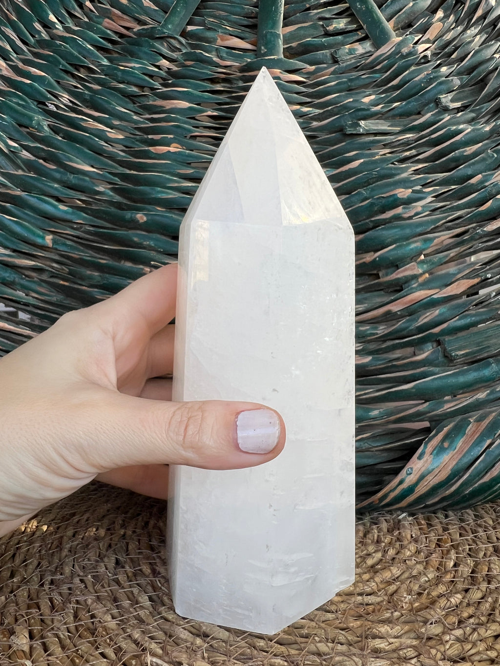 Natural Milky Quartz Multifaceted Crystal Tower – 1,272 g