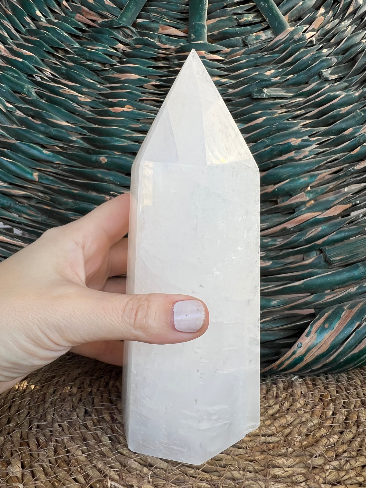 Natural Milky Quartz Multifaceted Crystal Tower – 1,272 g