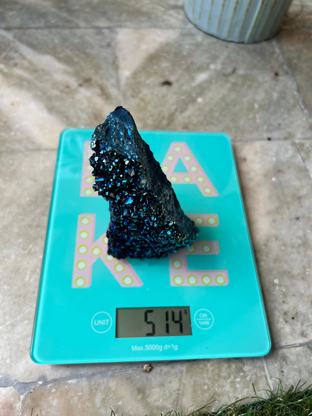 Blue Titanium Aura Quartz Cluster – 514 g