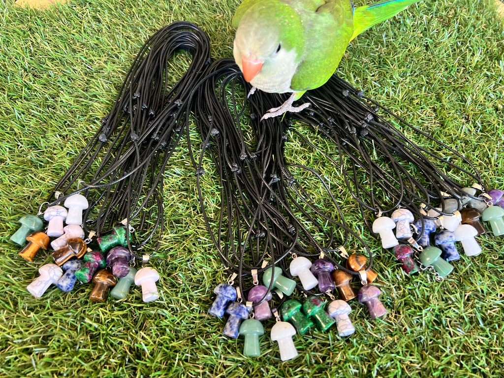 Natural Crystal Mushroom Necklace
