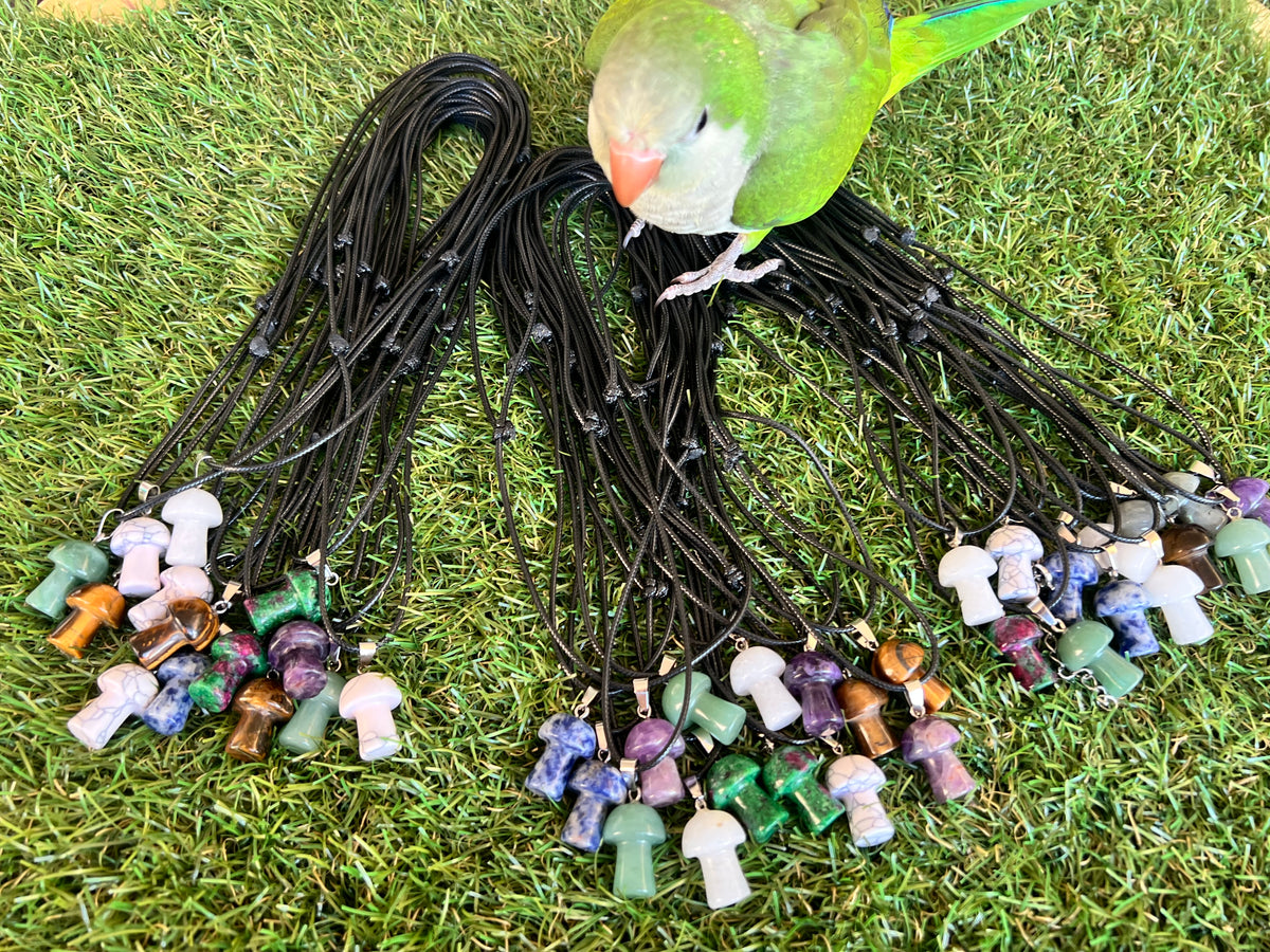 Natural Crystal Mushroom Necklace