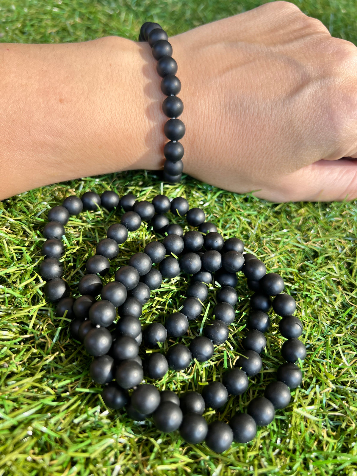 Natural Matte Black Onyx Bracelet | 8mm Genuine Gemstone Beads | Protection, Strength & Confidence