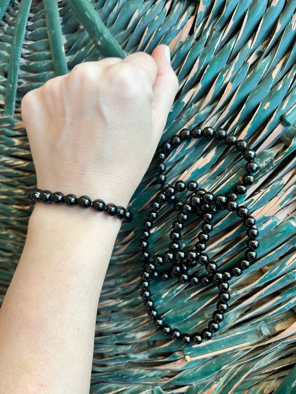 Natural Black Onyx 8mm Beaded Bracelet | Protection, Strength & Confidence Crystal Bracelet