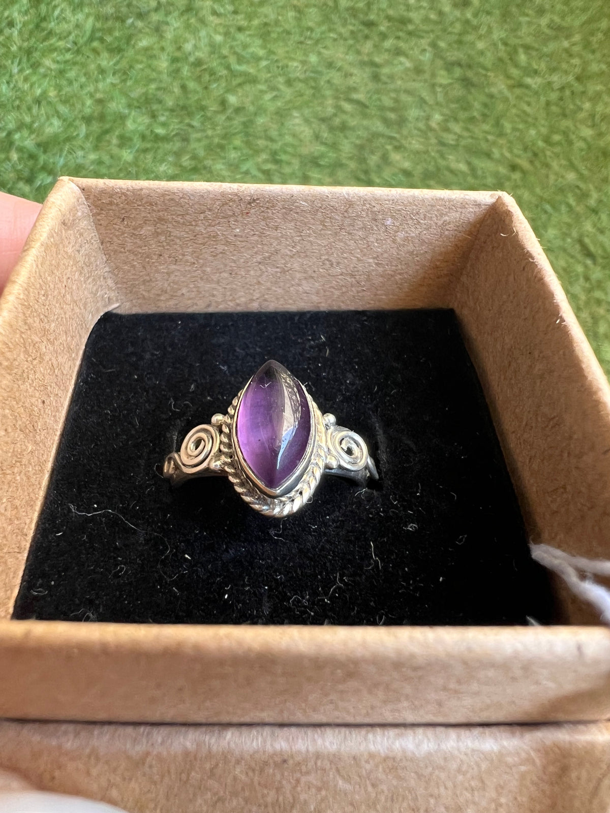 Genuine Natural Amethyst Ring in 925 Italian Sterling Silver