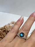 Genuine Labradorite Ring in 925 Italian Sterling Silver