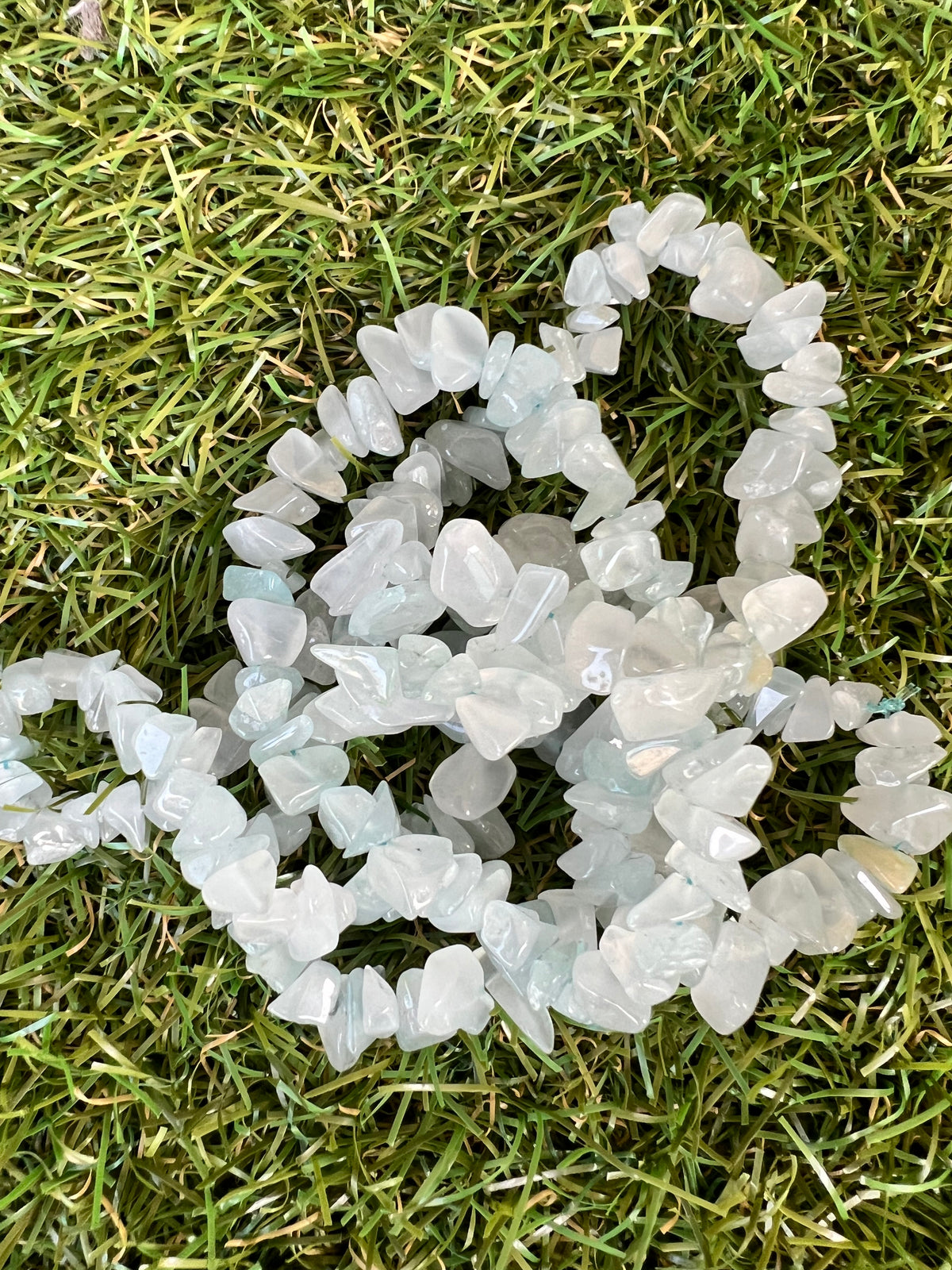 Natural Aquamarine Chip Necklace | Genuine Irregular Gemstone Chips | Calm, Courage & Clear Communication