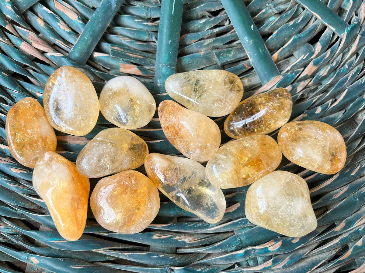 Natural Polished Citrine Tumble Stone