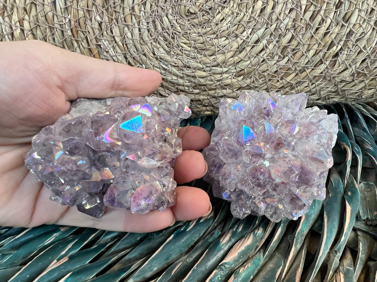 Natural Angel Aura Amethyst Cluster – 232 g