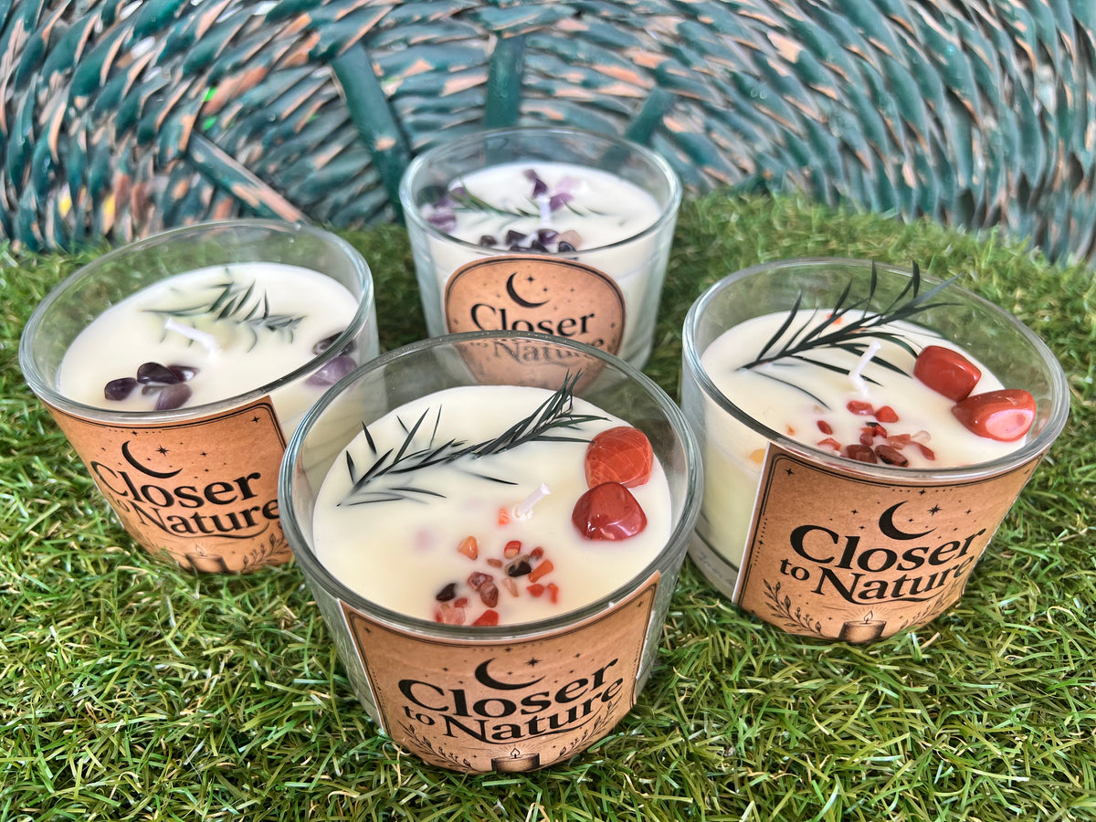 Handmade Natural Soy Crystal Candle | Genuine Crystal Scented Candle