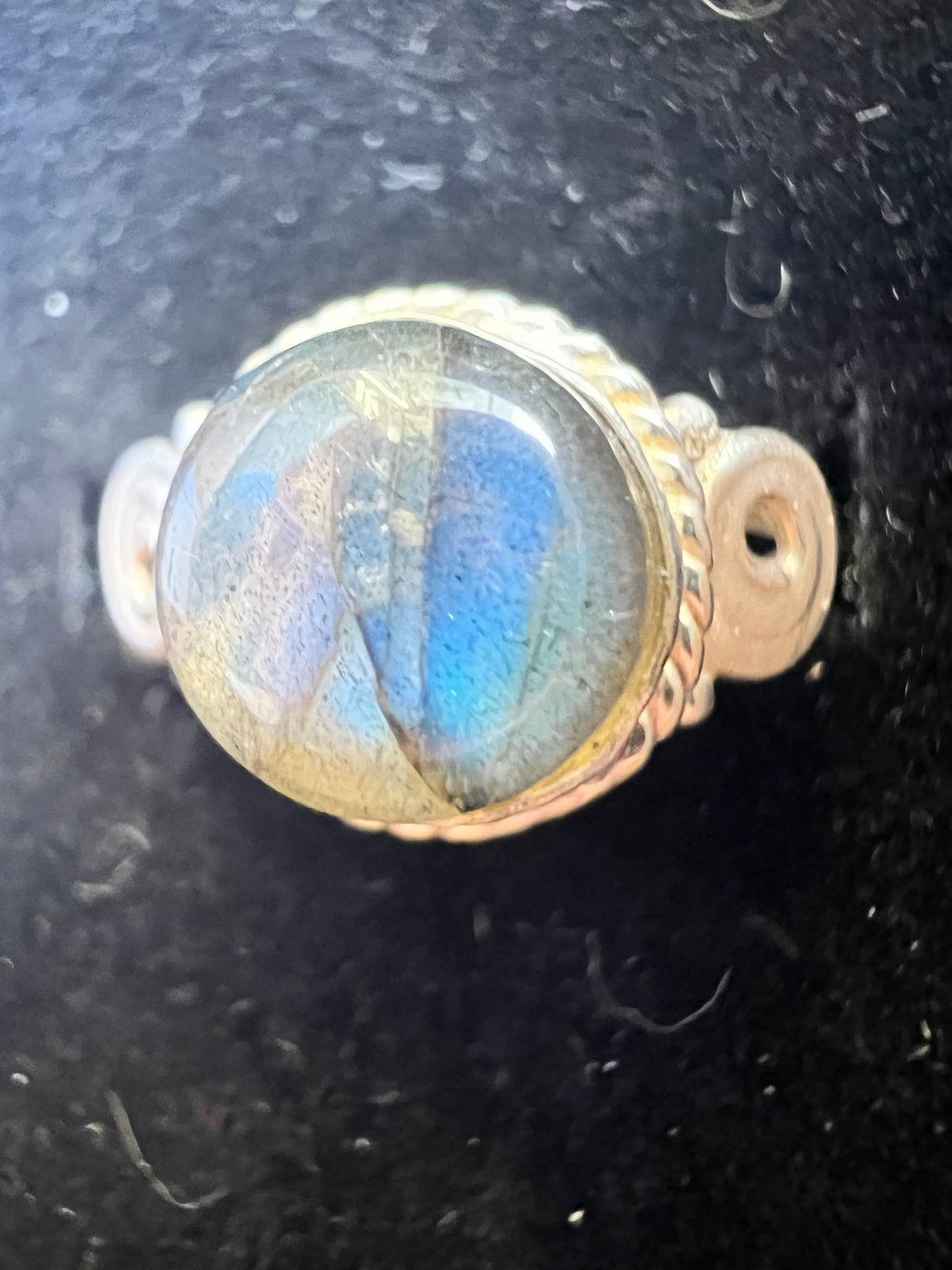 Genuine Labradorite Ring in 925 Italian Sterling Silver