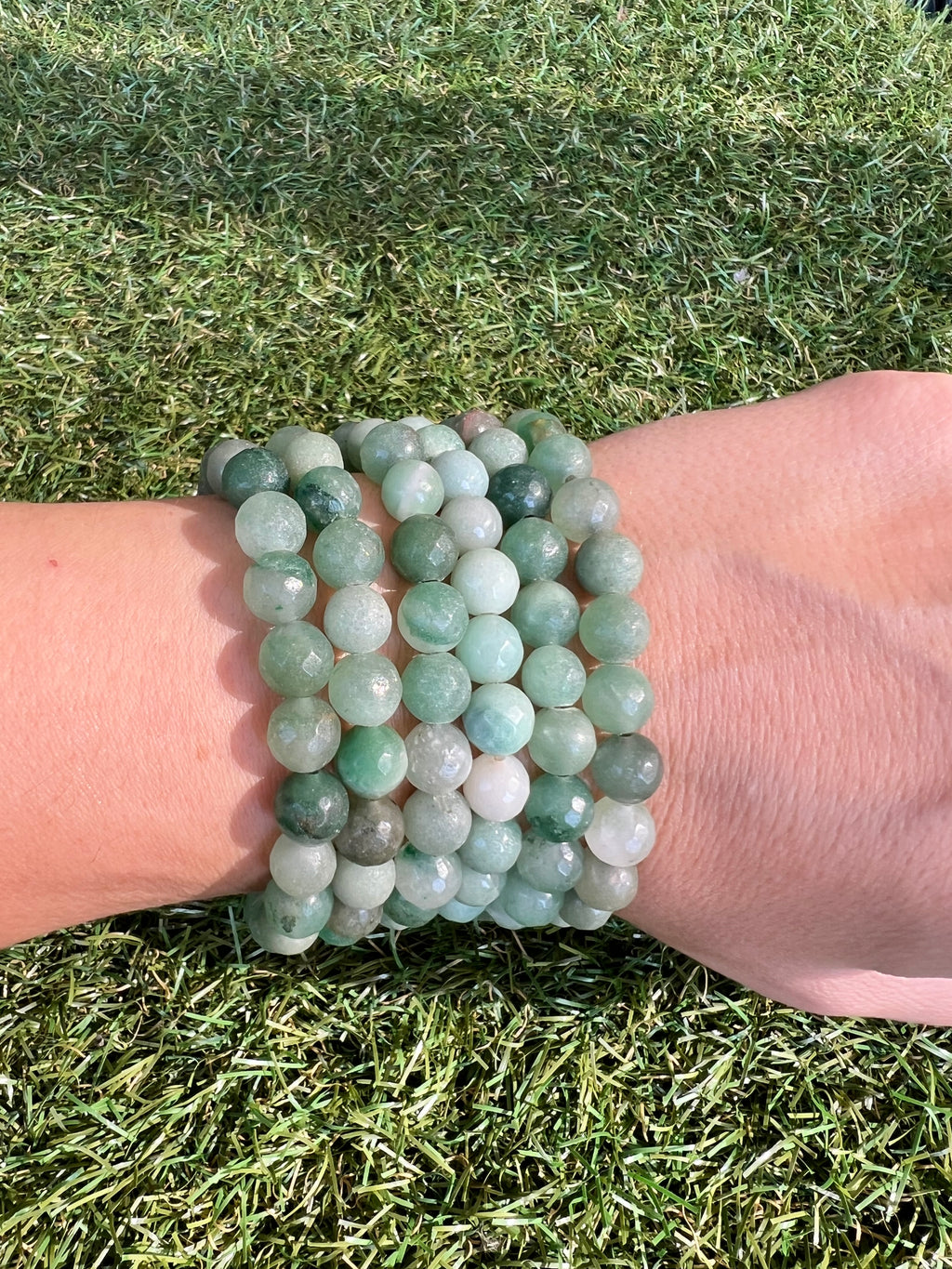 Natural Matte Faceted Green Aventurine Bracelet | 8mm Genuine Gemstone Beads | Prosperity, Luck & Growth