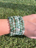 Natural Matte Faceted Green Aventurine Bracelet | 8mm Genuine Gemstone Beads | Prosperity, Luck & Growth