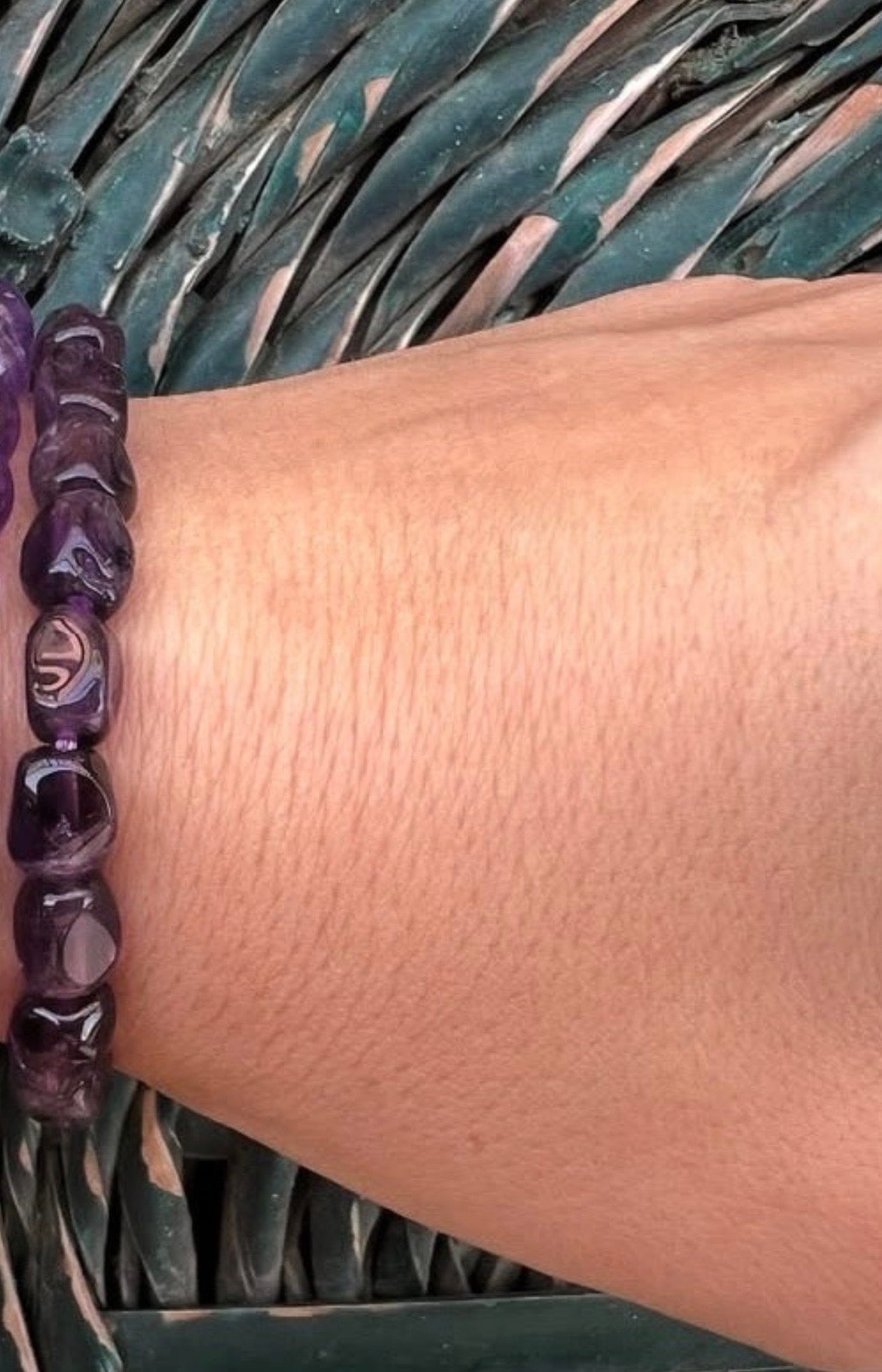 Natural Amethyst Peace, Protection & Intuition Bracelet – Genuine Elastic Bracelet