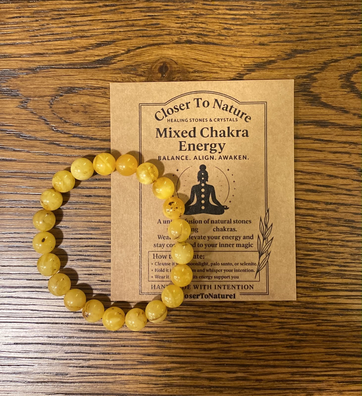 Natural Amber Bracelet – Warmth, Vitality & Positive Energy | 10 mm Round Beads