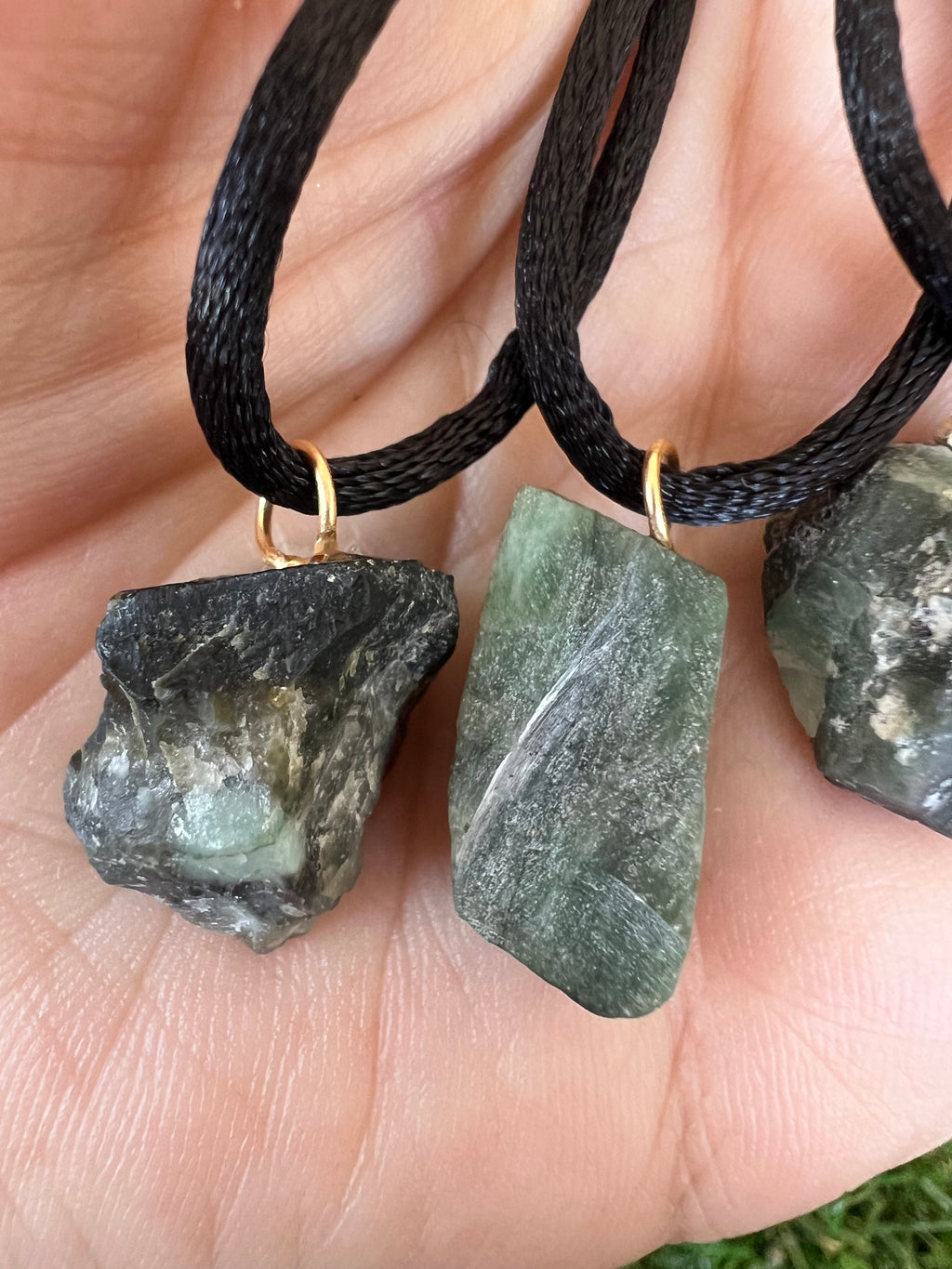 Natural Raw Emerald Necklace – Genuine Rough Emerald Crystal Pendant