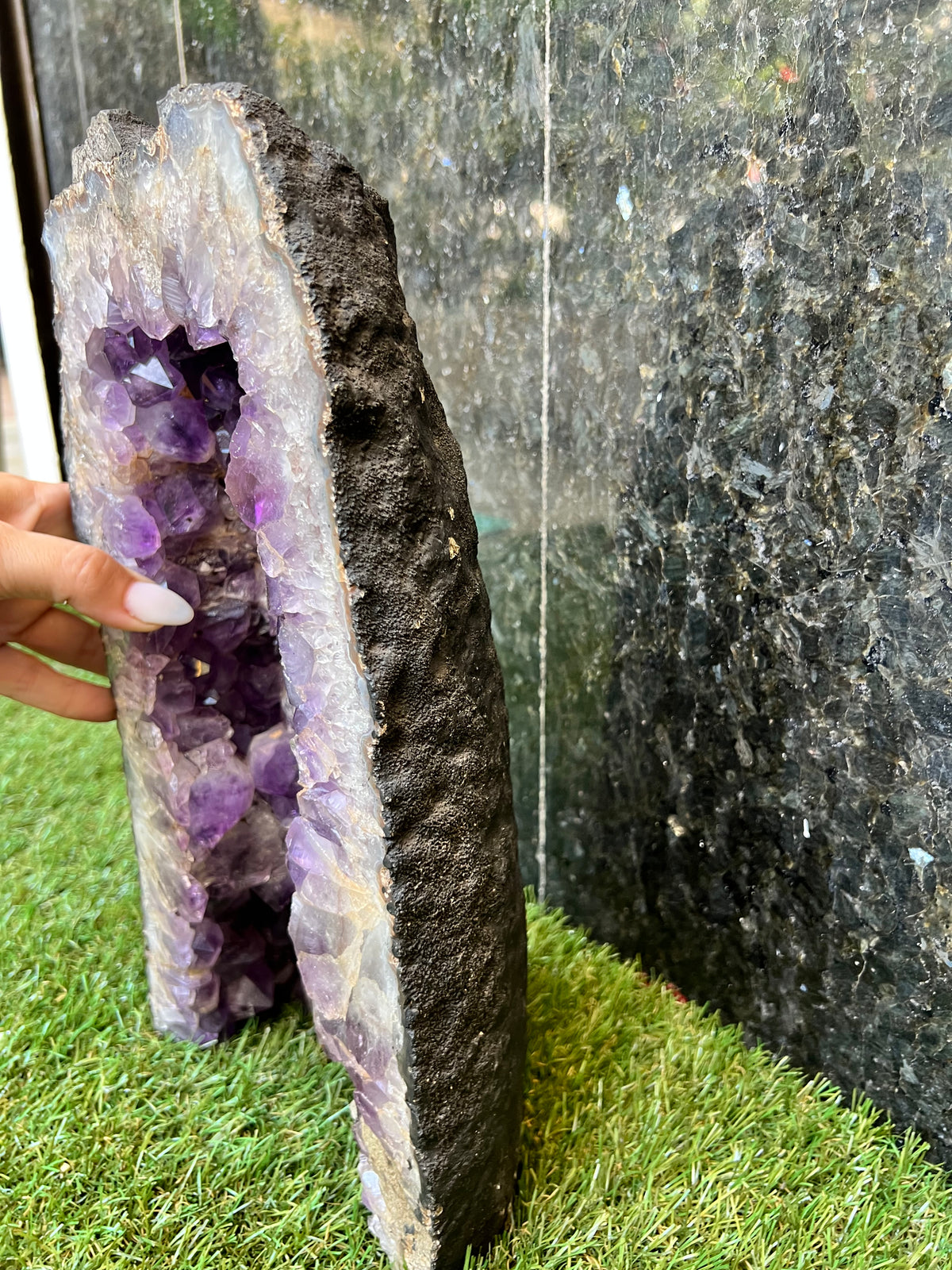 Natural Amethyst Cathedral Geode with Calcite – 7.55 kg