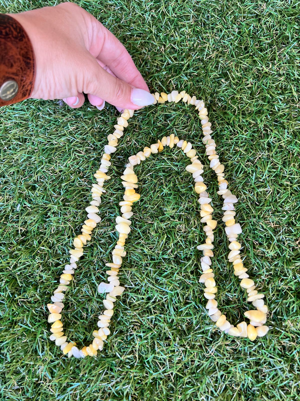 Natural Yellow Aventurine Chip Necklace | Genuine Irregular Gemstone Chips | Confidence, Joy & Prosperity