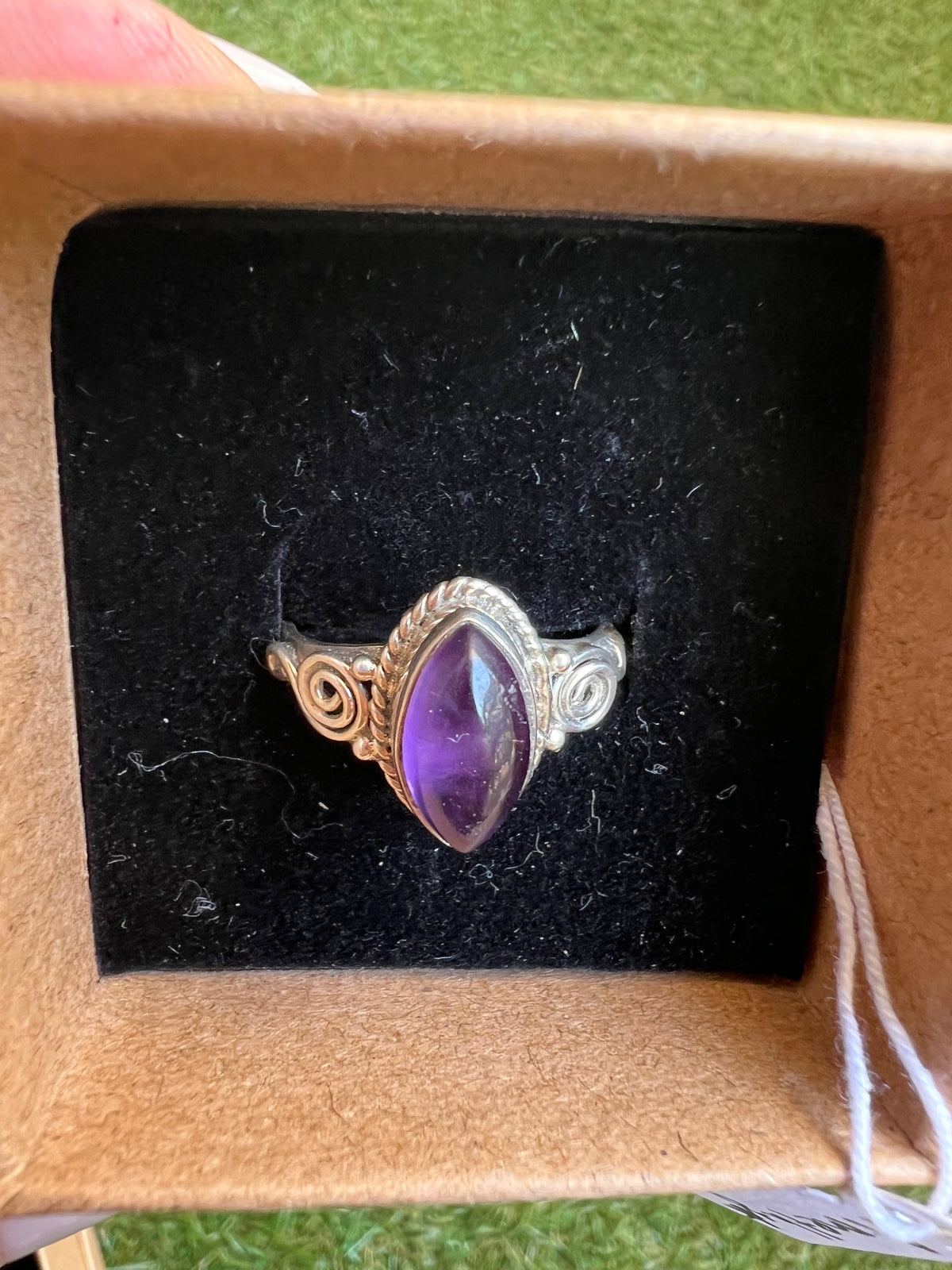 Genuine Natural Amethyst Ring in 925 Italian Sterling Silver