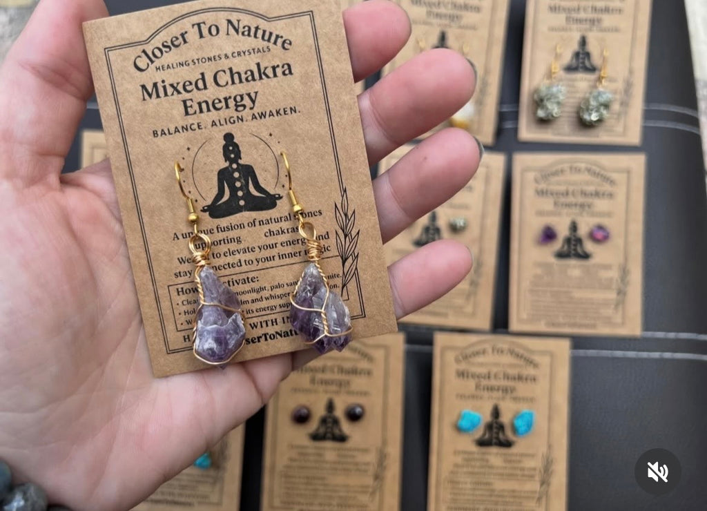 Raw Crystal Drop Earrings Collection