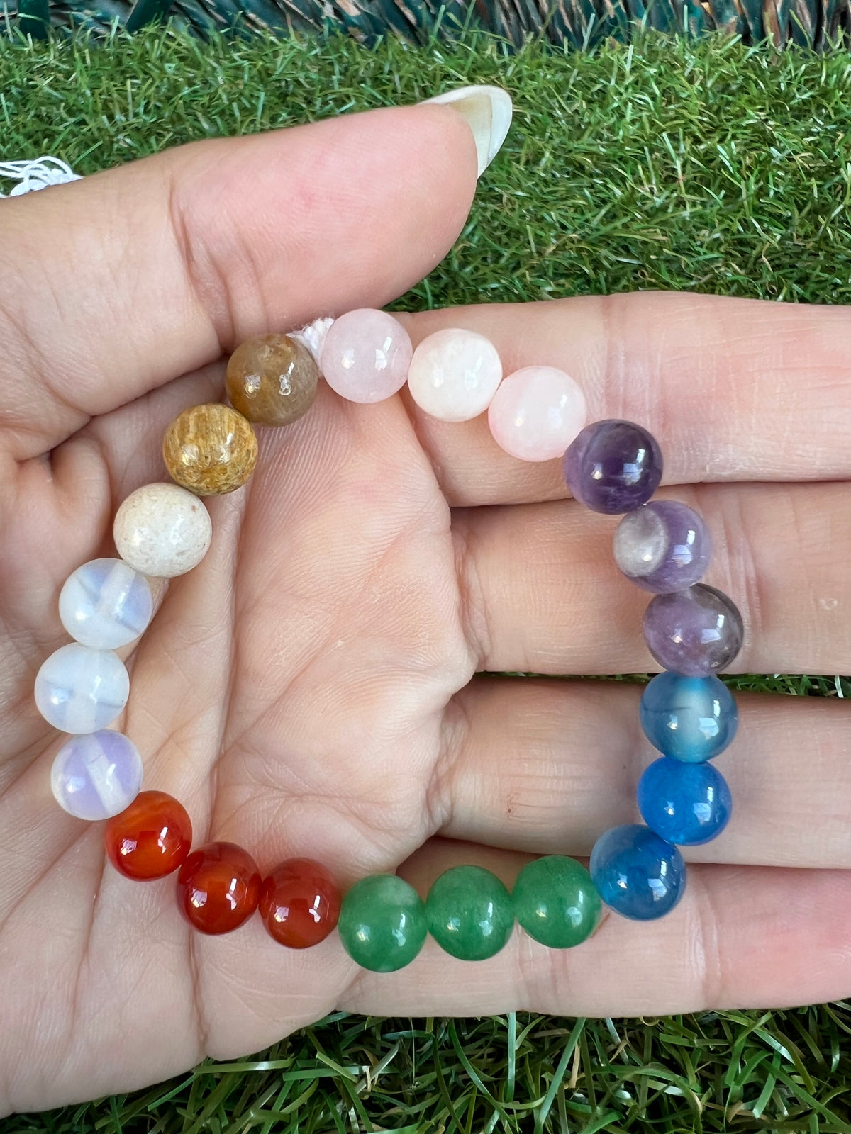 Natural Seven Chakra Gemstone Bracelet – Balance, Energy & Alignment | 8mm