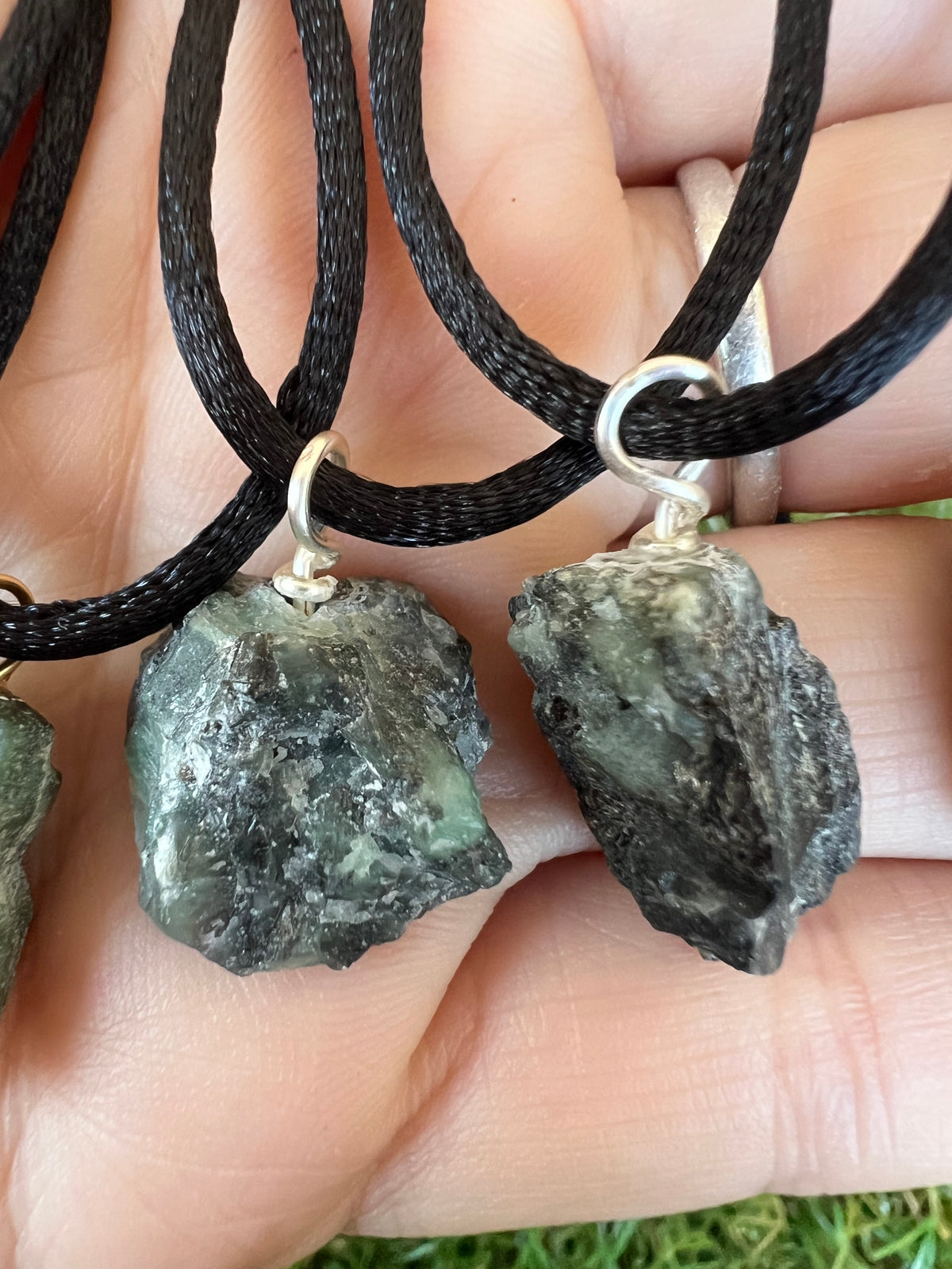 Natural Raw Emerald Necklace – Genuine Rough Emerald Crystal Pendant