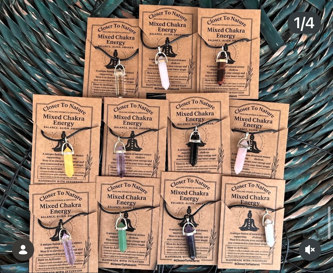 Natural Crystal Bullet Point Necklace