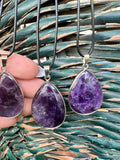 Amethyst Silver-Plated Teardrop Necklace – Calm, Intuition & Protection