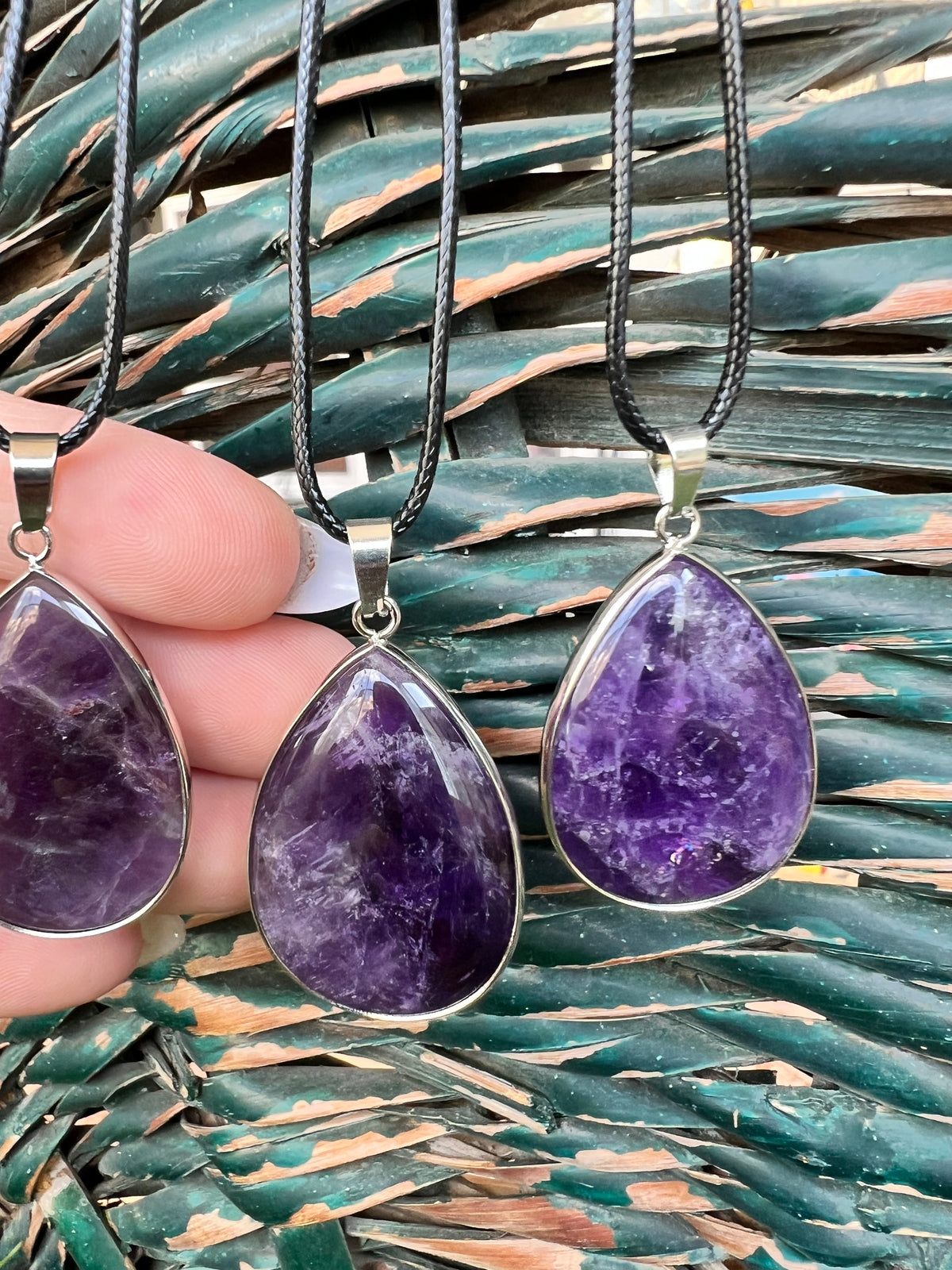 Amethyst Silver-Plated Teardrop Necklace – Calm, Intuition & Protection