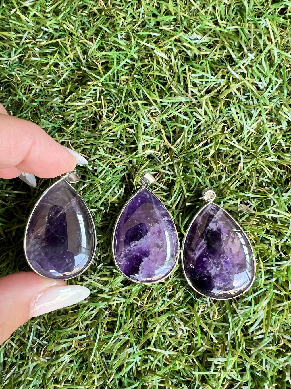 Amethyst Silver-Plated Teardrop Necklace – Calm, Intuition & Protection